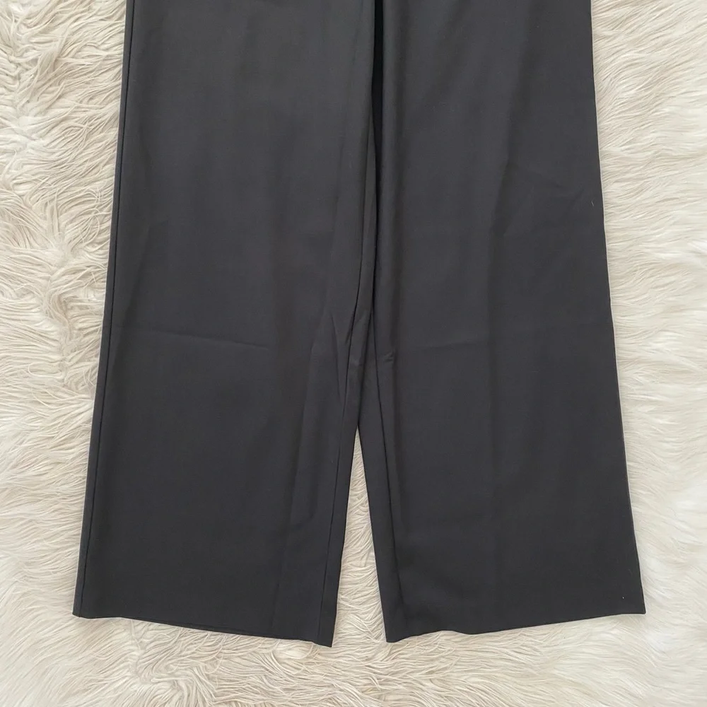 Marcella Black Straight Wide Leg Asymmetrical Waist Panel Jordan Pants Trousers - Picture 5 of 14
